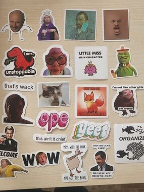 Funny Meme Sticker Sheet #32 - Assorted Colorful Cartoon & Pop Culture Stickers